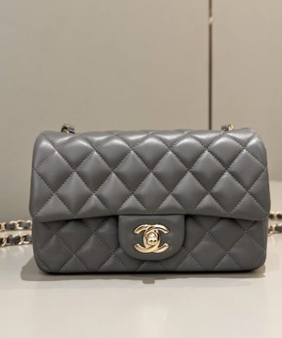 CHANEL Classic Flap 20cm Grey