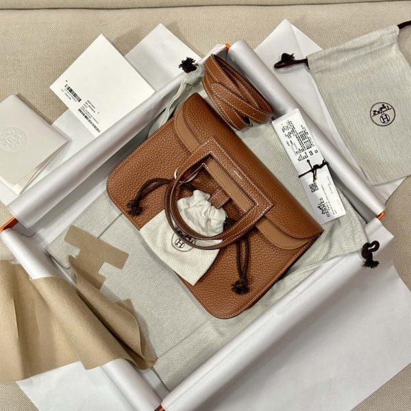 Replica Hermès Halzan Brown - high-end replica designer purse