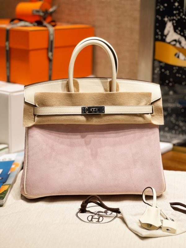 Replica Hermès Birkin Pink Suede - 1:1 premium replica handbag