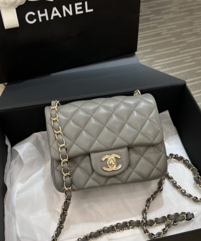 CHANEL Classic Flap 17cm Grey