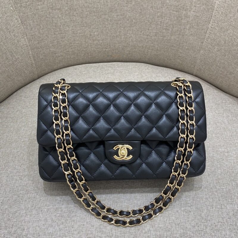 20230706_i1688636655_1440_0.jpg CHANEL Classic Flap 25cm Black Gold - chanel jumbo replica front view
