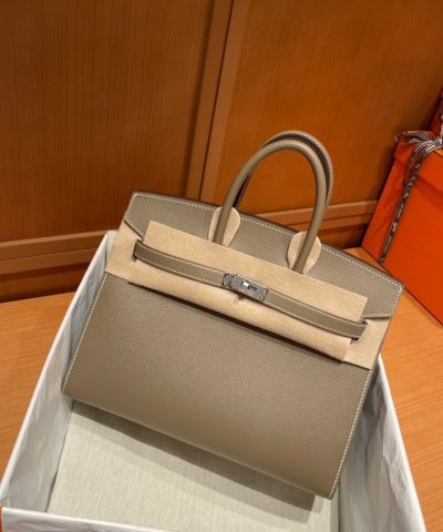 Fake Hermès Birkin Epsom Elephant Grey - top-grade luxury bag dupe
