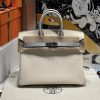 Replica Hermès Birkin Haze Blue Cream White - ultra-realistic fake purse