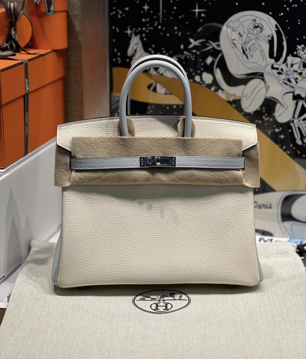 Replica Hermès Birkin Haze Blue Cream White