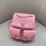 CHANEL 23A Backpack Small Pink - chanel backpack replica front view