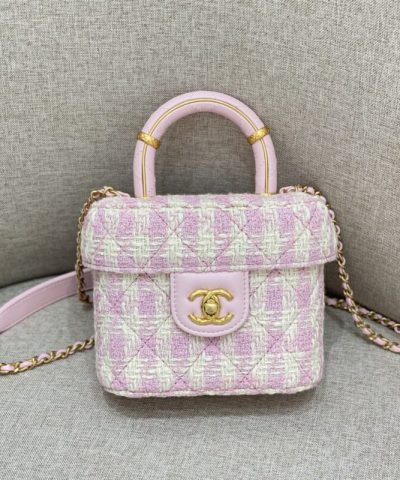 CHANEL Tweed Handle Crush Small Purple