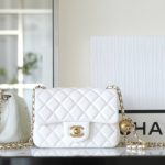 CHANEL CF 20 cm Golden Ball White - fake chanel golden ball white front view