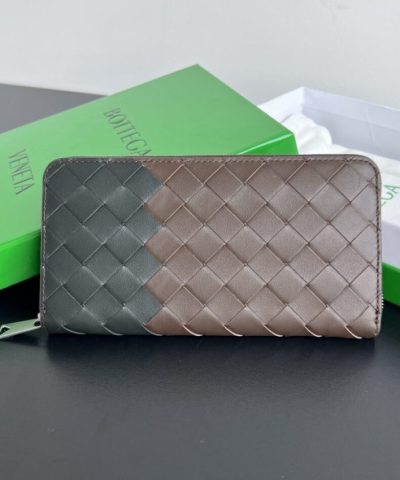 Portafoglio lungo con zip BV - Replica Bottega Continental