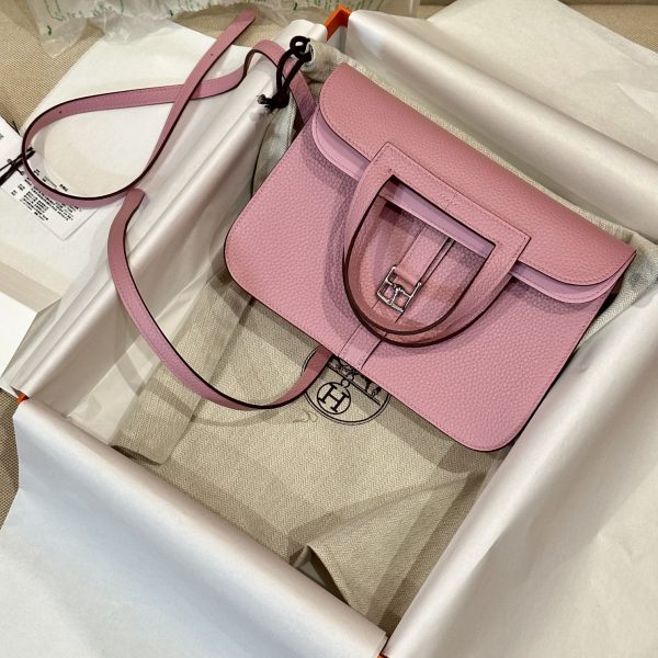 Replica Hermès Halzan Pink - affordable luxury replica bag