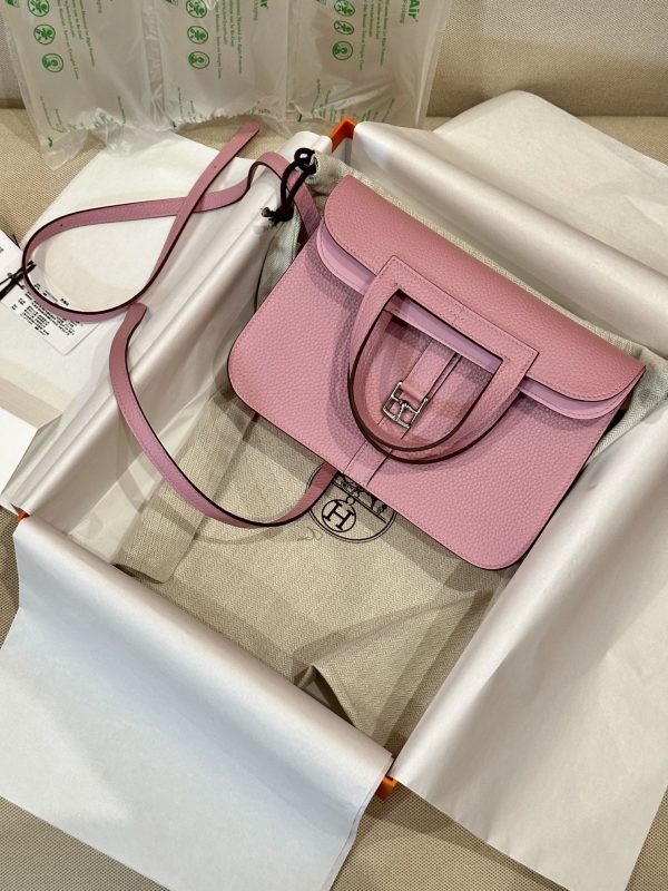 Replica Hermès Halzan Pink - affordable luxury replica bag