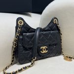 CHANEL 23c Hobo Small Black - chanel 23c hobo black dupe detail 2