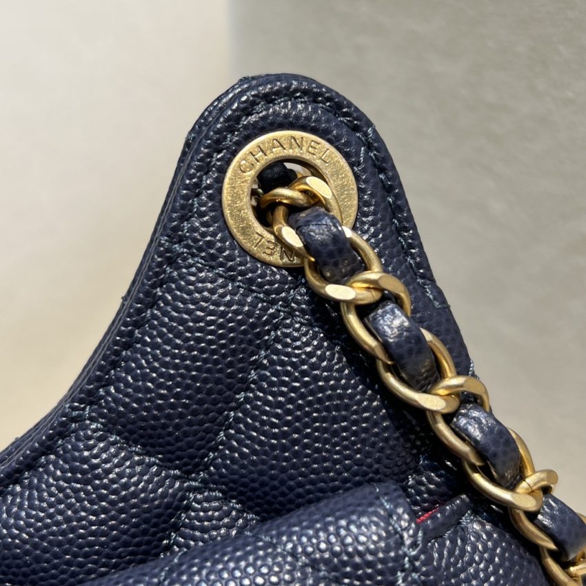 CHANEL 23c Hobo Small Dark Blue - fake chanel hobo dark blue detail 6