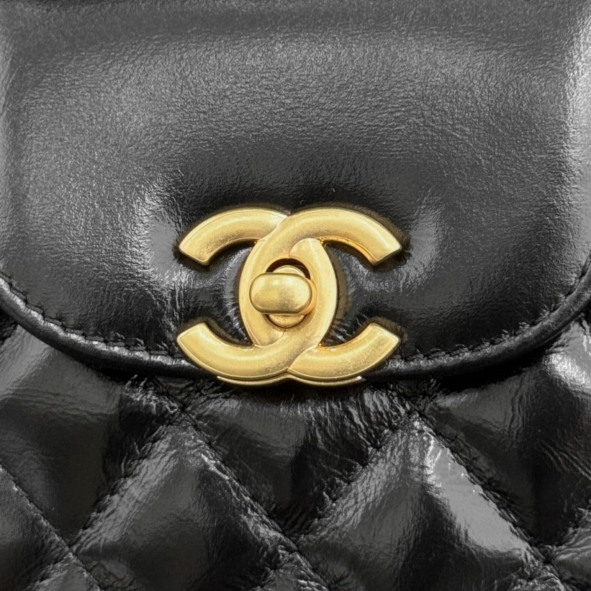 CHANEL 23k Kelly Black - fake chanel kelly black detail 7