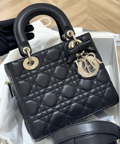 Lady Dior Medium Clone Black Lambskin