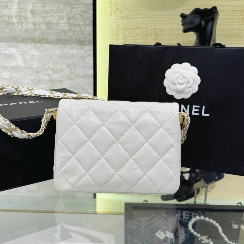 chanel-19-mini-flap-white-bag-gallery-2 CHANEL 19 Mini Flap White Bag - fake chanel 19 mini detail 2