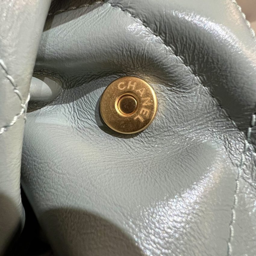 chanel-22-small-handbag-mint-green-gallery-7 CHANEL 22 Small Handbag Mint Green - fake chanel 22 detail 12