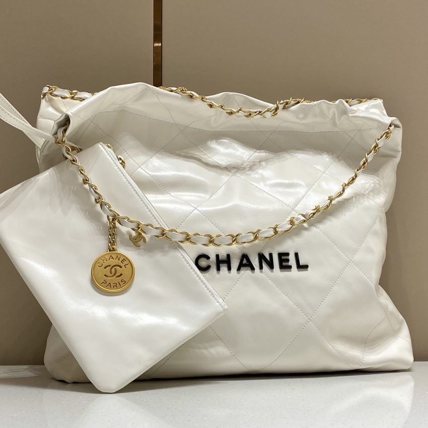 chanel-22-small-handbag-white-gallery-2 CHANEL 22 Small Handbag White - chanel 22 small replica detail 2