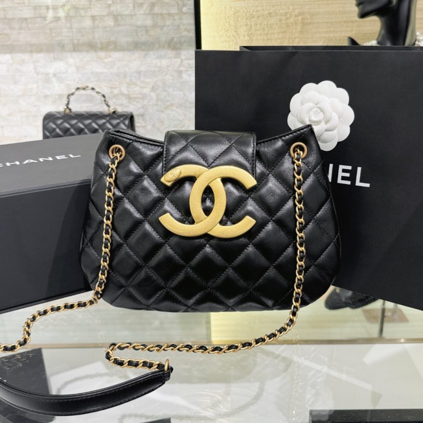 chanel-24c-round-shoulder-bag-black-gallery-3 CHANEL 24c Round Shoulder Bag Black - chanel round bag dupe detail 4
