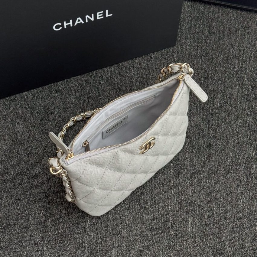 chanel-24p-dumpling-bag-gray-gallery-6 CHANEL 24p Dumpling Bag Gray - chanel dumpling bag replica detail 10