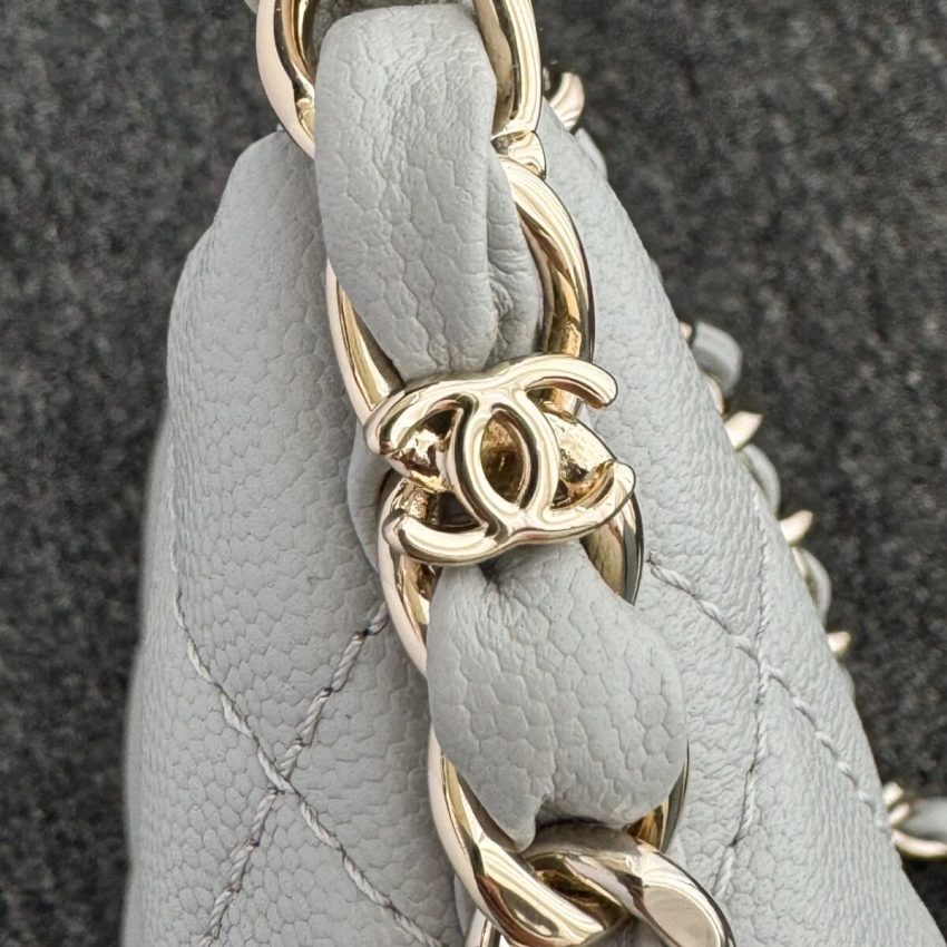 chanel-24p-dumpling-bag-gray-gallery-7 CHANEL 24p Dumpling Bag Gray - chanel dumpling bag replica detail 12