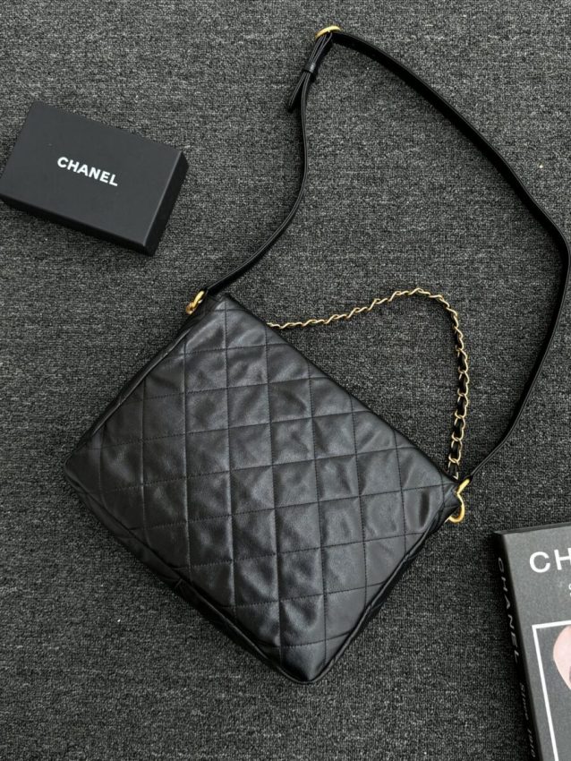 chanel-24p-postman-bag-small-black-gallery-2 CHANEL 24p Postman Bag Small Black - fake chanel postman bag detail 2