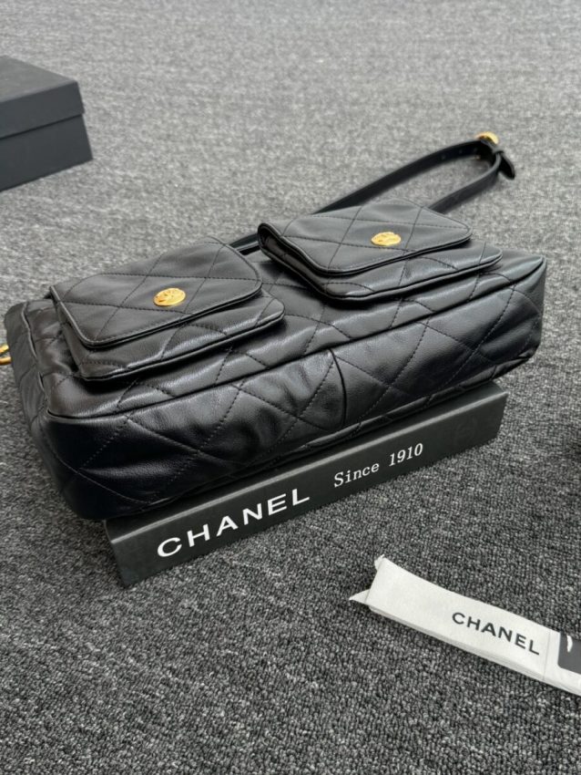 chanel-24p-postman-bag-small-black-gallery-3 CHANEL 24p Postman Bag Small Black - fake chanel postman bag detail 4