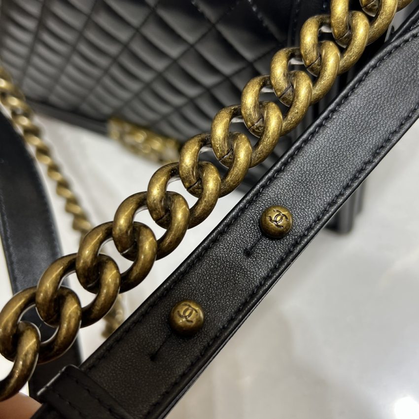 chanel-le-boy-large-black-gallery-3 CHANEL Le Boy Large Black - fake chanel boy bag detail 6