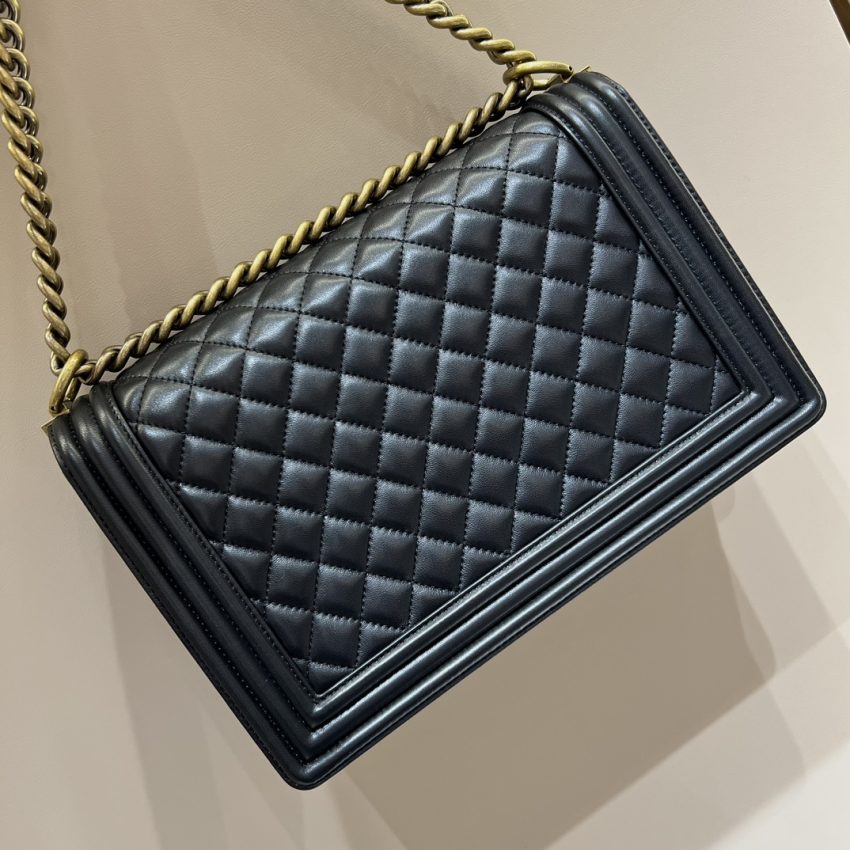 chanel-le-boy-large-black-gallery-7 CHANEL Le Boy Large Black - fake chanel boy bag detail 18