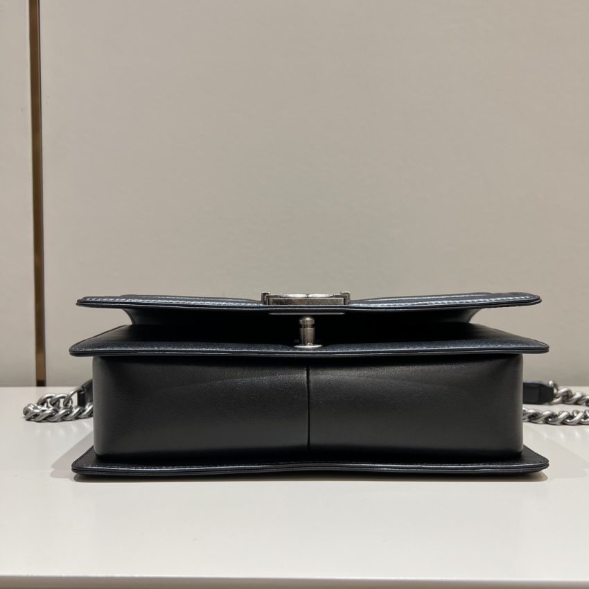 chanel-le-boy-large-black-silver-gallery-3 CHANEL Le Boy Large Black Silver - chanel boy black silver replica detail 6