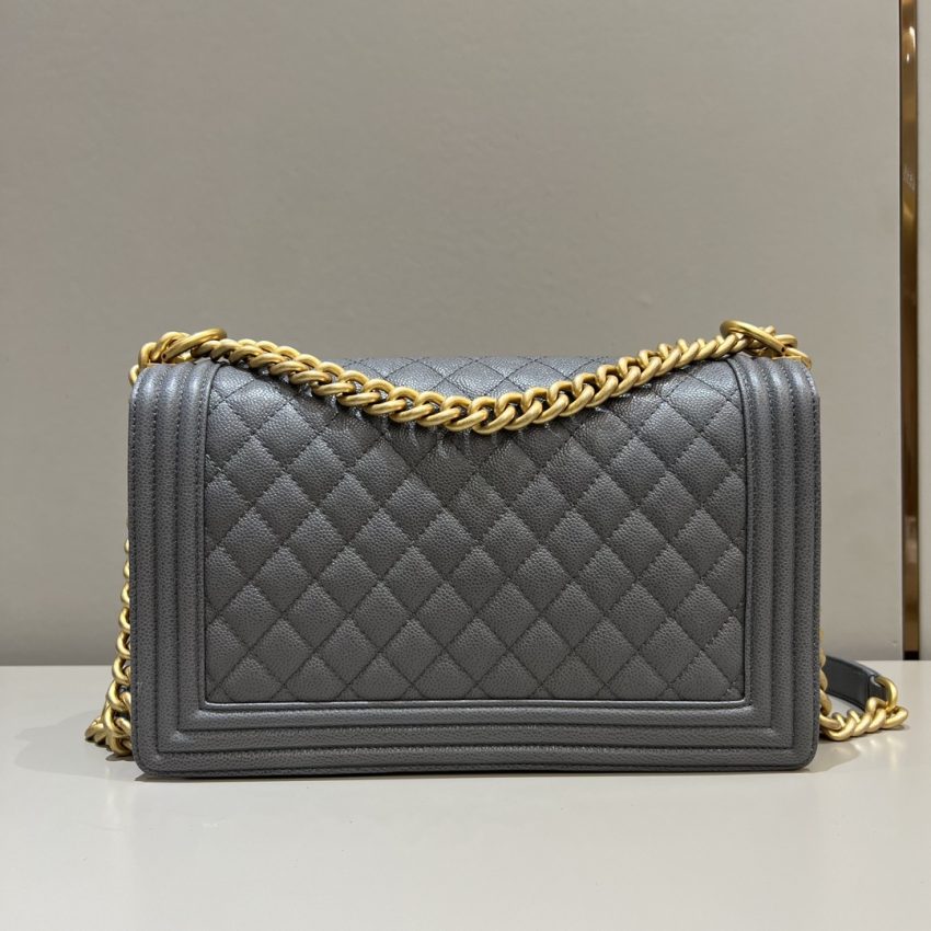 chanel-le-boy-large-grey-gallery-2 CHANEL Le Boy Large Grey - fake chanel boy large detail 3