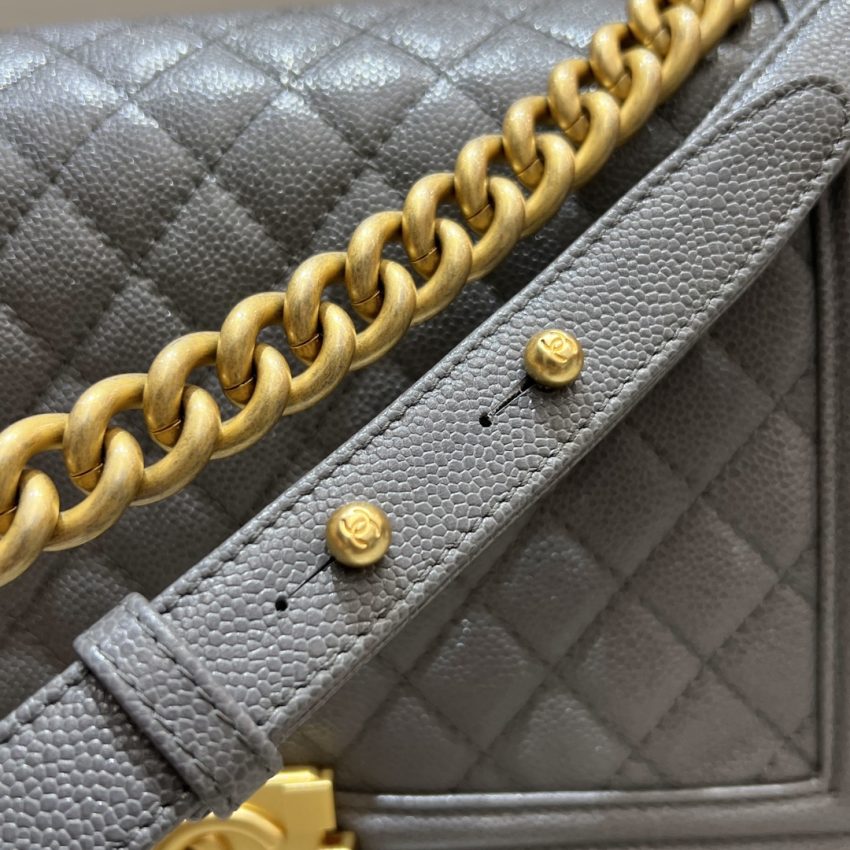 chanel-le-boy-large-grey-gallery-8 CHANEL Le Boy Large Grey - fake chanel boy large detail 21