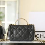 g1-24 CHANEL CF 19 cm Handle Black - chanel mini flap handle black replica detail 1