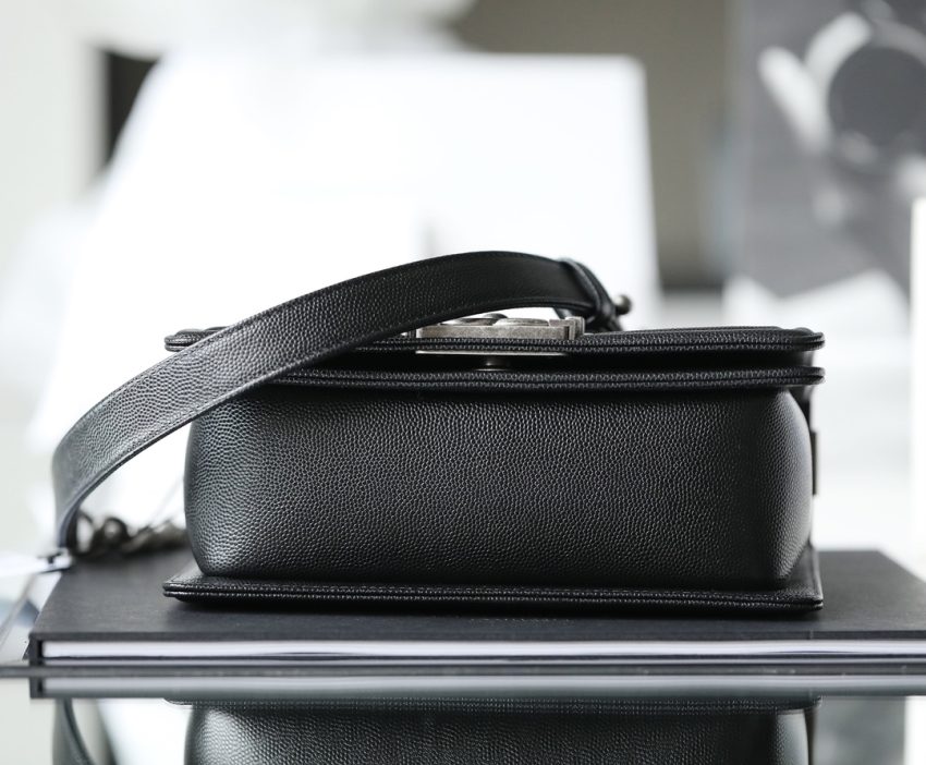 CHANEL Le Boy Black Small - fake chanel boy small detail 1