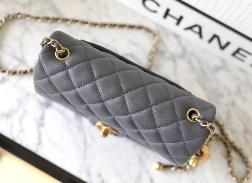 g3-13 CHANEL CF 20cm Golden Ball Grey - fake chanel golden ball grey detail 3