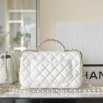 g3-22 CHANEL CF 20 cm Handle White - fake chanel flap handle white detail 3