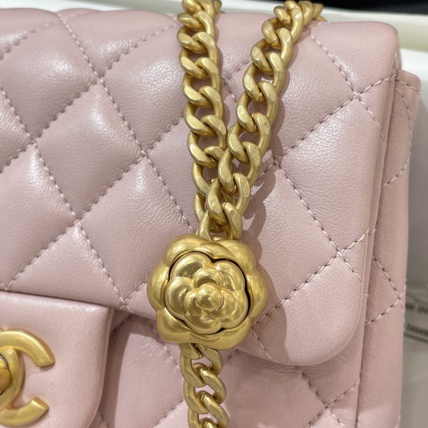 g4-10 CHANEL 23S Camellia Square Pink - fake chanel camellia pink detail 4