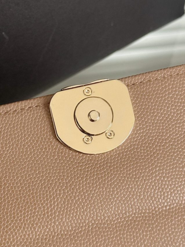 g4-33 CHANEL 23P Kelly Handle Milk Tea - chanel kelly milk tea dupe detail 4