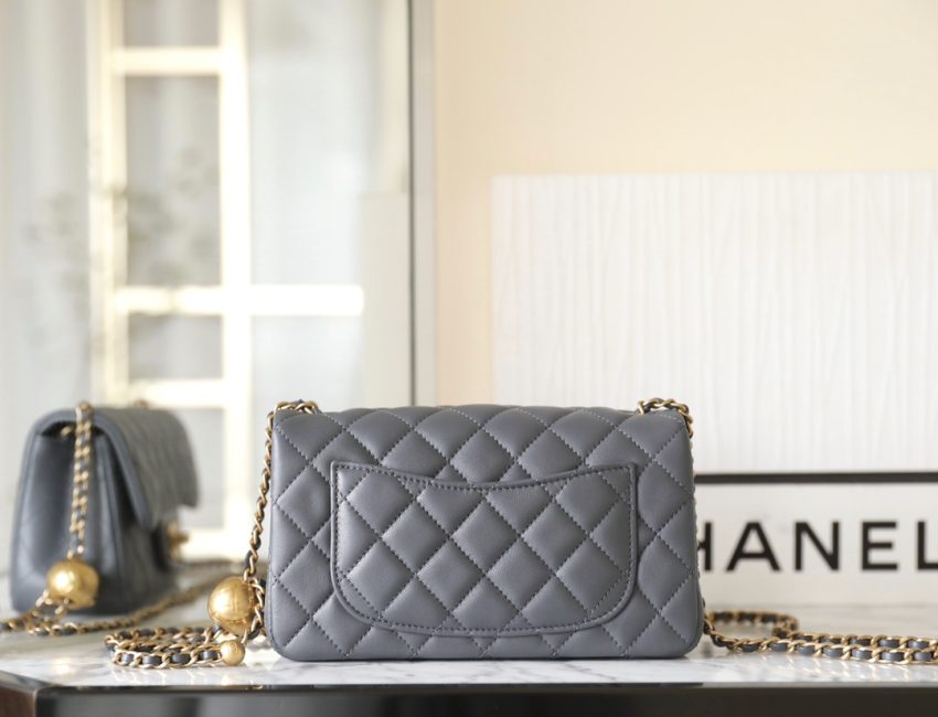 g5-13 CHANEL CF 20cm Golden Ball Grey - fake chanel golden ball grey detail 5
