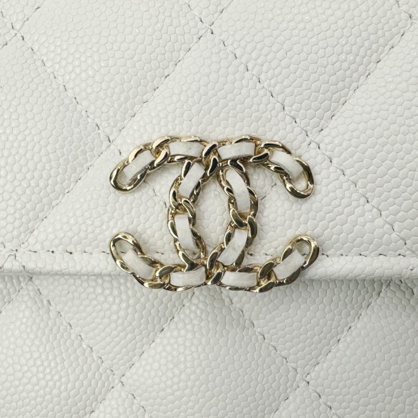 CHANEL 23P Kelly Handle White - fake chanel kelly white detail 5