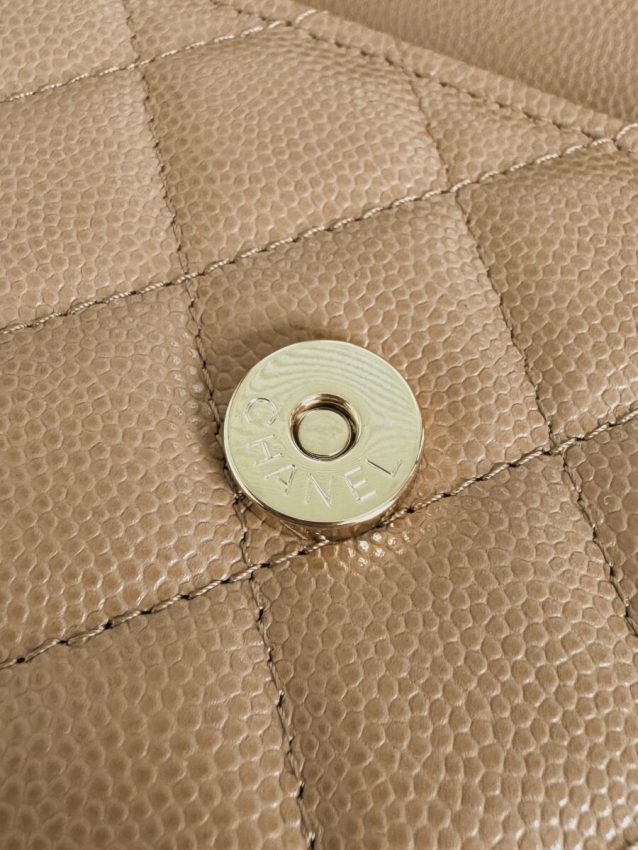 g5-33 CHANEL 23P Kelly Handle Milk Tea - chanel kelly milk tea dupe detail 5