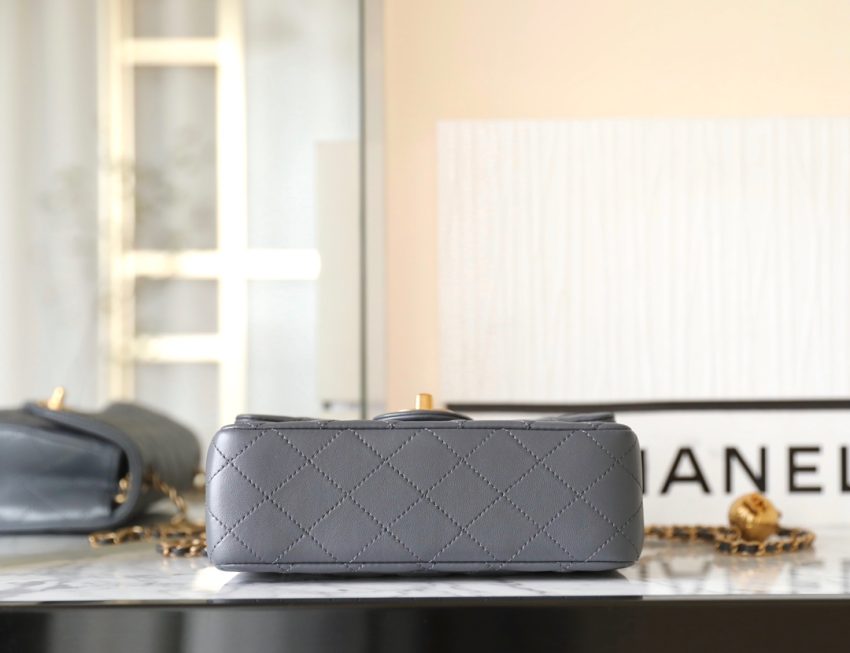 g6-11 CHANEL CF 20cm Golden Ball Grey - fake chanel golden ball grey detail 6