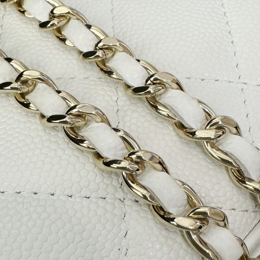CHANEL 23P Kelly Handle White - fake chanel kelly white detail 6