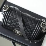 CHANEL Le Boy Black Small - fake chanel boy small detail 6