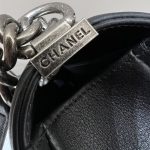 g6-9 CHANEL Le Boy V Black - Silver - chanel boy v pattern replica detail 6