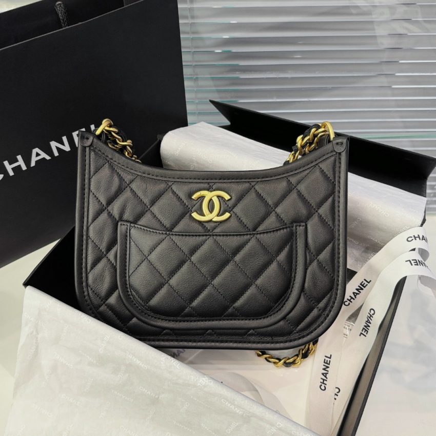 g7-24 CHANEL 24s Hobo Black - chanel 24s hobo black replica detail 7