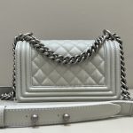 g7-7 CHANEL Le Boy Grey Silver - chanel boy grey silver replica detail 7