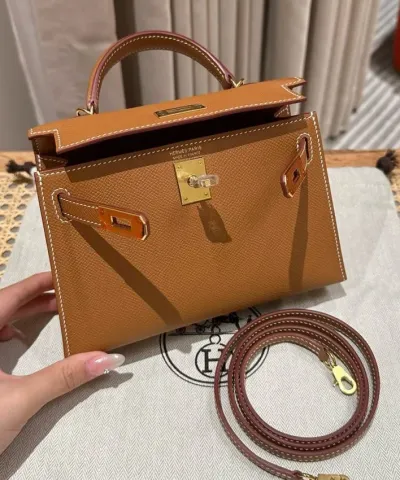 Replica Hermès Kelly Brown Epsom Gold