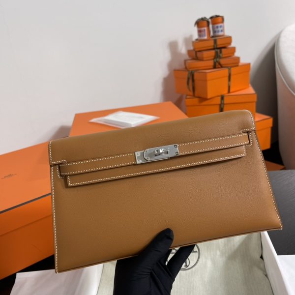 Hermes Kelly Elan Brown Silver