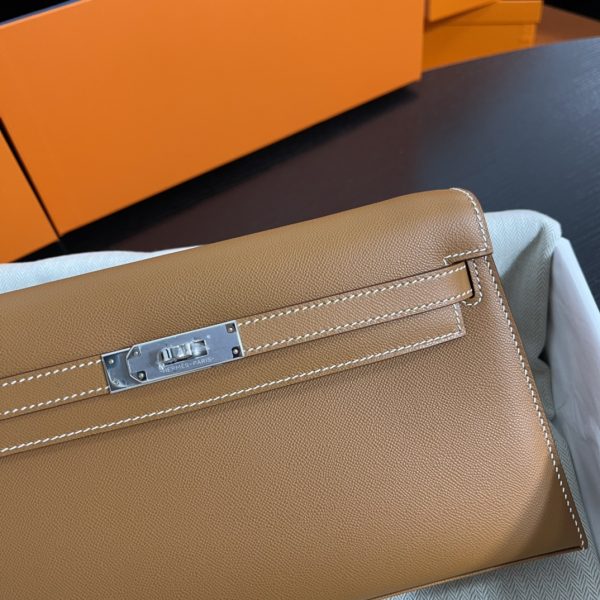 Hermes Kelly Elan Brown Silver