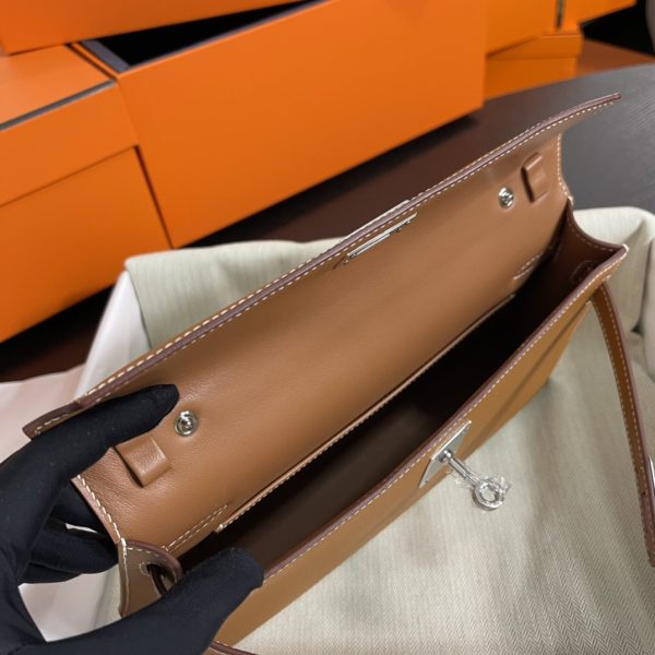 Hermes Kelly Elan Brown Silver